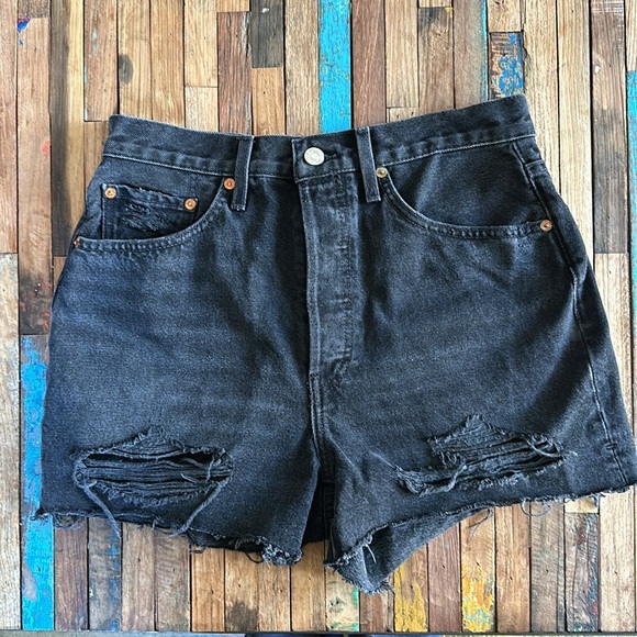 RE/DONE Black high waist Shorts Sz 29 *NWOT** - Picture 3 of 11